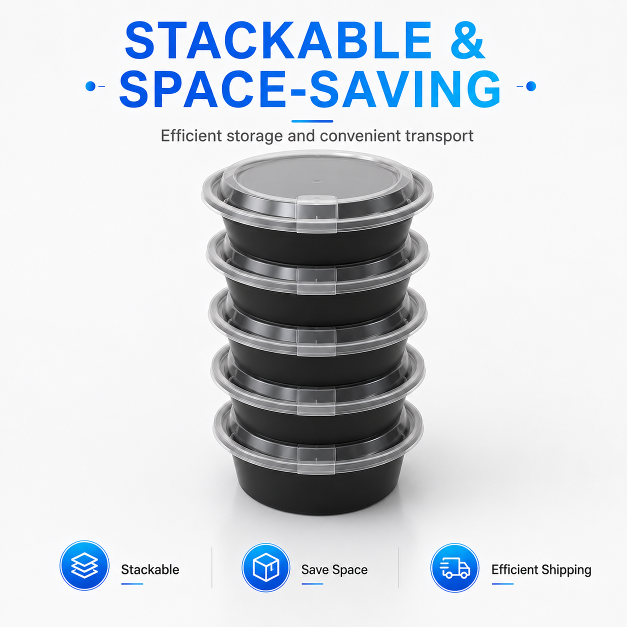 HY-25359 350ml Round Vented Lid Injection Molded PP Food Container