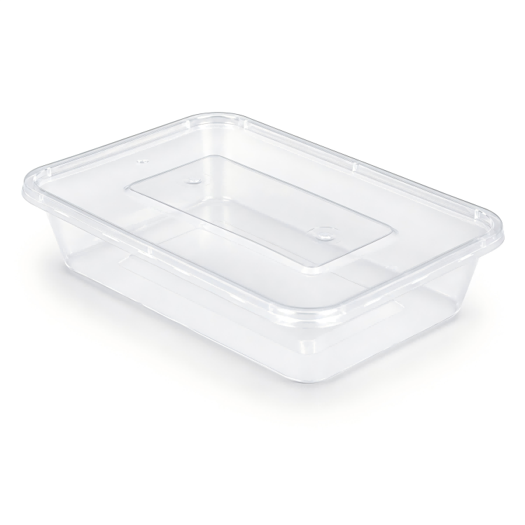 MG-F500 500ml Clear Rectangular PP Food Container with Lid