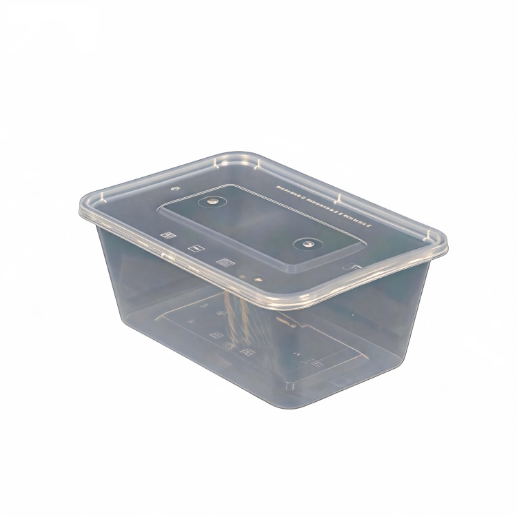 MG-F1000 1000ml Large Capacity Clear Rectangular Food Grade PP Disposable Food Containers With Lids, Microwave Safe Leakproof Takeout Meal Prep Storage Boxes