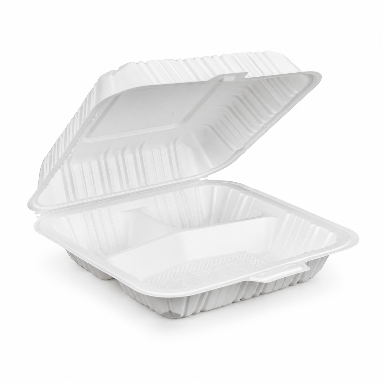 ZT-073 7 Inch 3-Compartment MFPP Clamshell Takeout Container